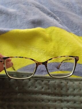 Ted Baker Tortoiseshell Rectangular Glasses in Brown & Gold